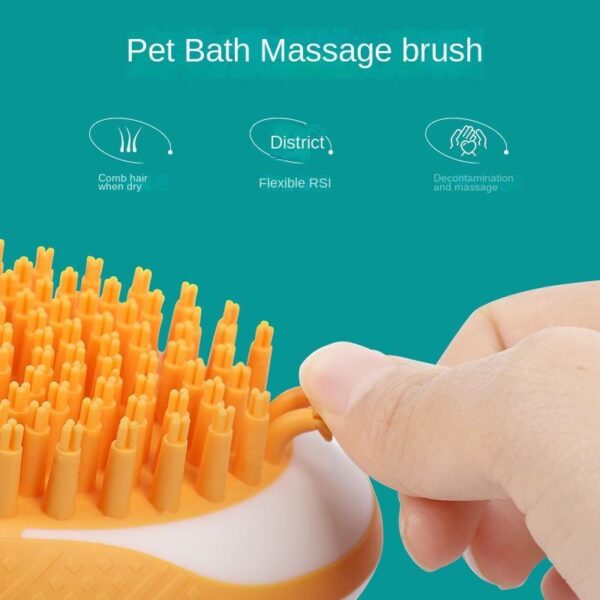 Dog Cat Bath Brush 2-in-1 Pet SPA Massage Comb Soft Silicone Pets Shower Hair Grooming Cmob Dog Cleaning Tool Pet Products - Image 10