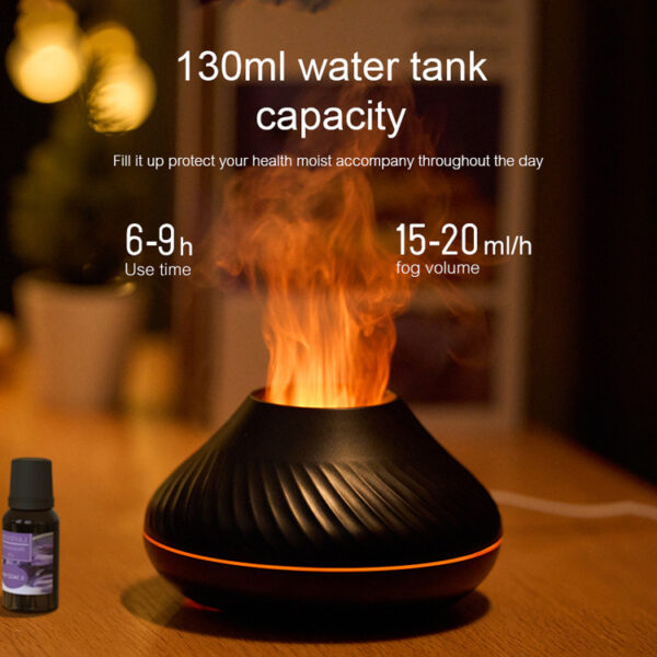 Newest RGB Flame Aroma Diffuser 130Ml 3d Colorful Flame Humidifier Fire Volcano Diffuser Flame - Image 6