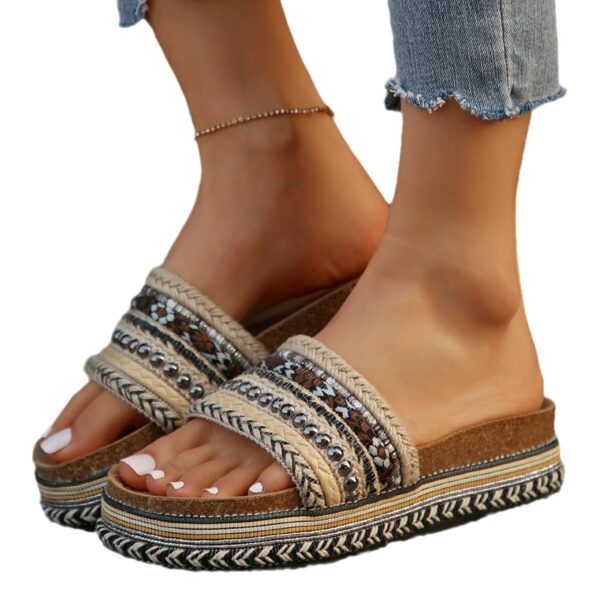 One-Line Muffin Plus Size Fashion Exotic Sandals - Image 10