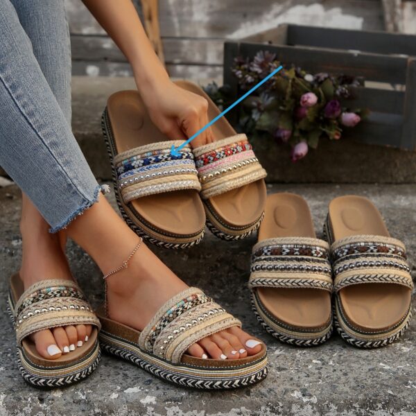 One-Line Muffin Plus Size Fashion Exotic Sandals - Image 3