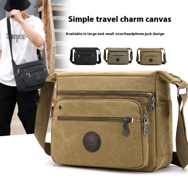 New Canvas Men's Shoulder Messenger Bag - Image 7