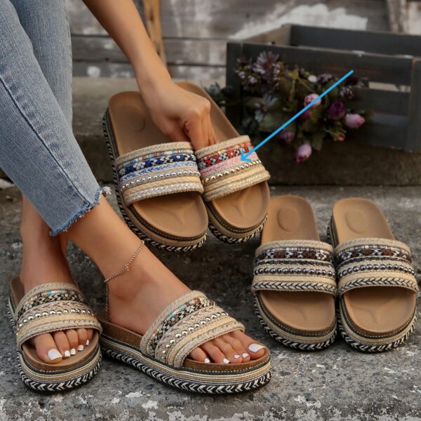 One-Line Muffin Plus Size Fashion Exotic Sandals - Image 7