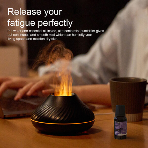 Newest RGB Flame Aroma Diffuser 130Ml 3d Colorful Flame Humidifier Fire Volcano Diffuser Flame - Image 4