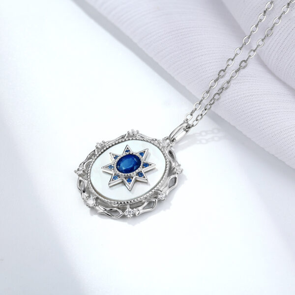 925 Silver Girl Natural Sapphire Necklace Versatile - Image 5