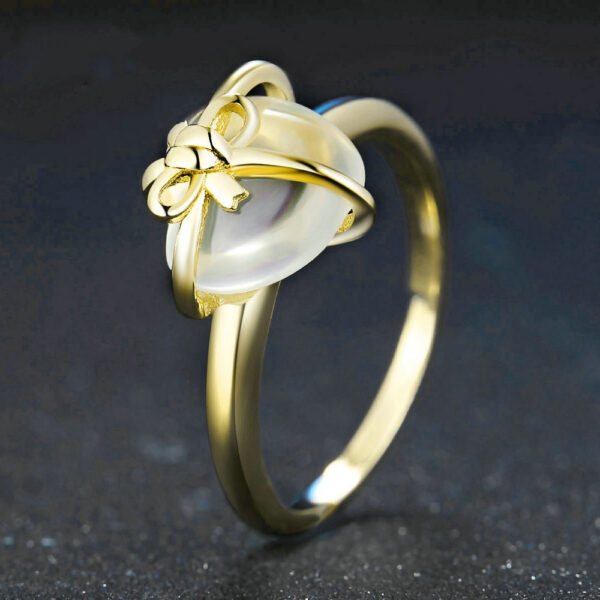 925 sterling silver lemon crystal love bow ring jewelry - Image 3