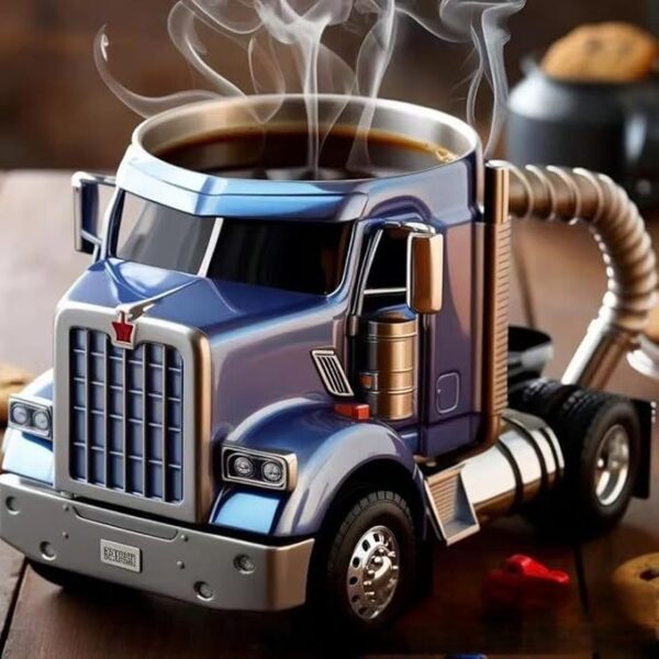 Durable Truck Coffee Mug Semi Truck Handcrafted Coffee Cup Semi-trailer Shaped Semi-Truck Coffee Mugs For Family - Image 4