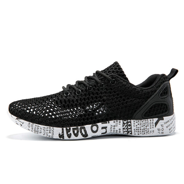 Casual Men's Shoes Breathable Sneakers Match Hollow Lace Board Shoes - Image 4