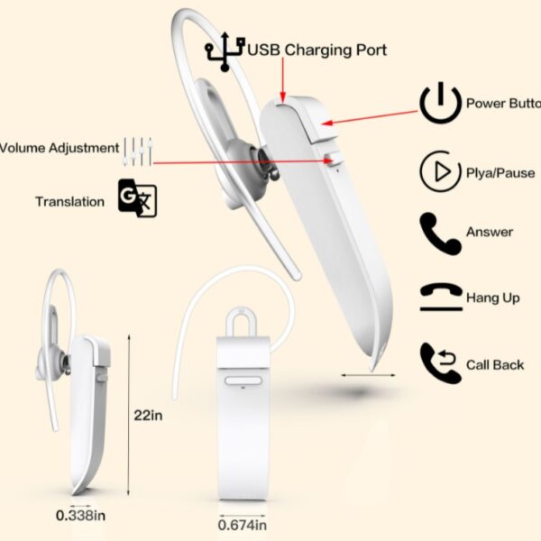 Real-time Language Translator Earbuds 25 Languages Online Instant Translation US - Image 2