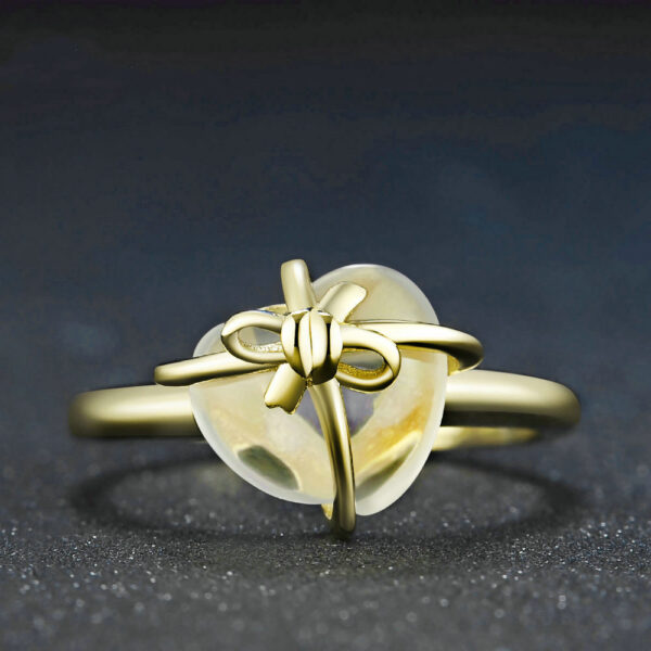 925 sterling silver lemon crystal love bow ring jewelry - Image 5