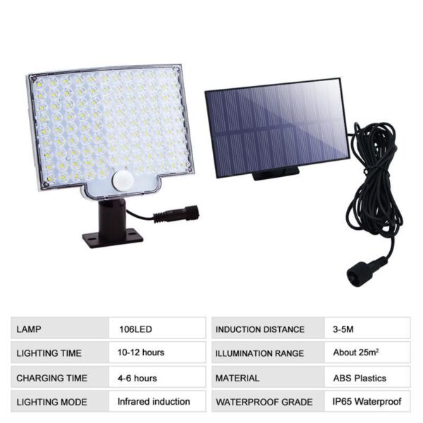 106led Lawn Solar Wall Lamp - Image 2