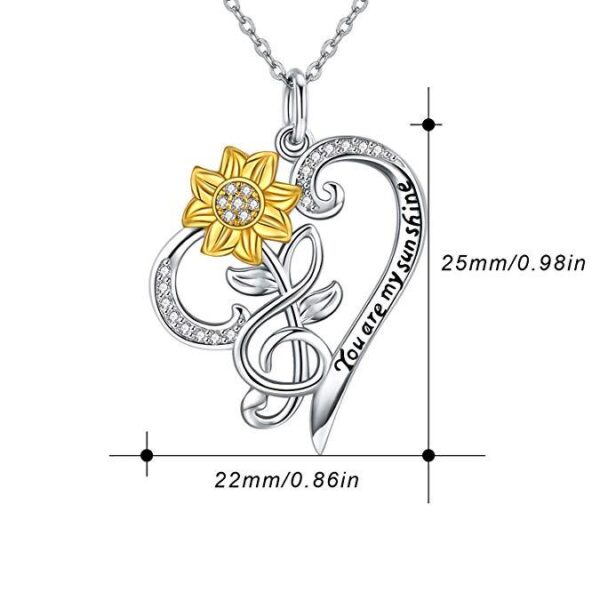 Sunflower Necklace S925 Sterling Silver - Image 3