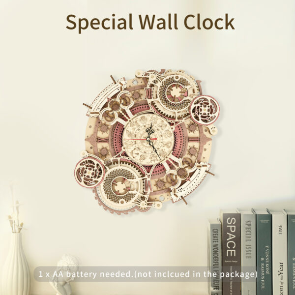 Robotime ROKR Zodiac Wall Clock 3D Wooden Puzzle Model Assembly Toys Gifts for Children Kids Teens LC601 Support Dropshipping - Image 5