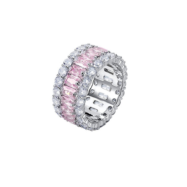 925 Sterling Silver Diamond Color Jewel Ring - Image 6