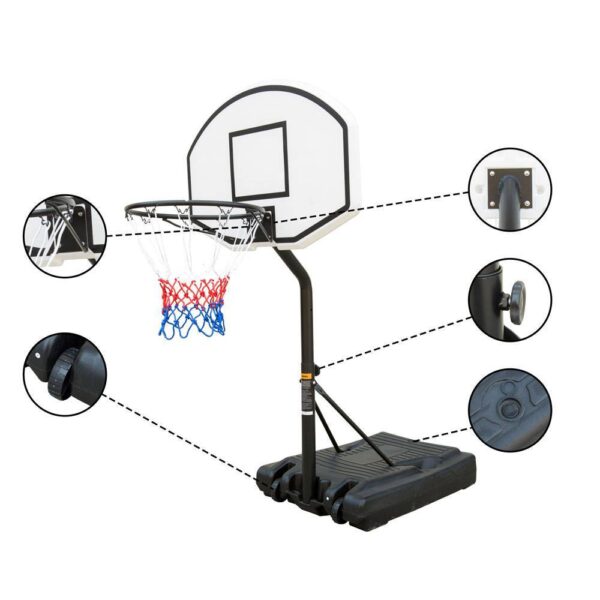 Portable Poolside Basketball Hoop 3.1ft To 4.7ft Height Adjustable Basketball System - Image 5