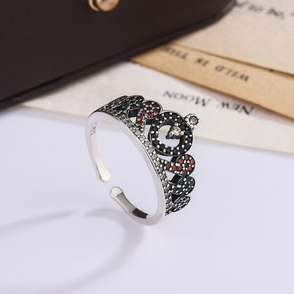 S925 Sterling Silver Pomegranate Red Diamond Horse Eye Zircon Ring Girl - Image 5