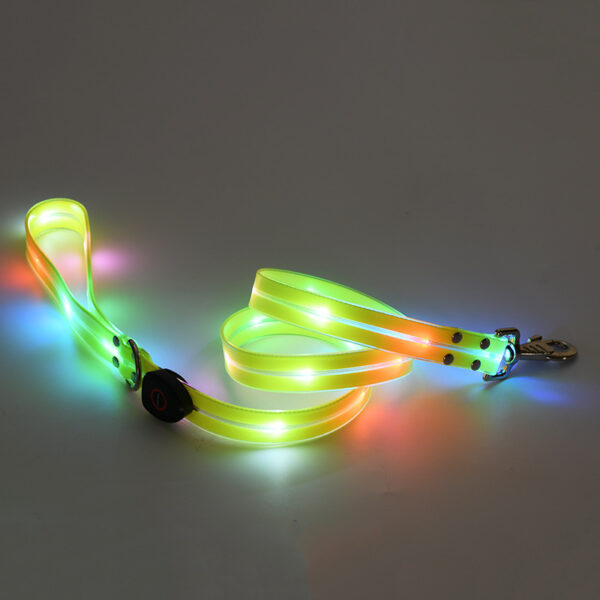 LED Luminous Collar Rechargeable Pet Collar Nylon Tow Rope - Image 6