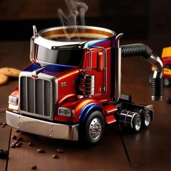 Durable Truck Coffee Mug Semi Truck Handcrafted Coffee Cup Semi-trailer Shaped Semi-Truck Coffee Mugs For Family - Image 7