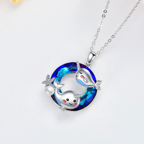 Narwhal Necklace 925 Sterling Silver Unicorn of The Sea Jewelry Gifts - Image 4