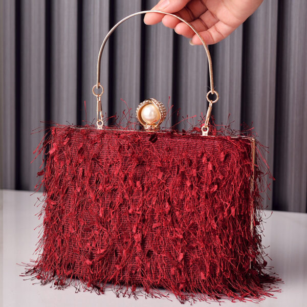 Tassel Handbags Women Dress Party Evening Bag Fashion Luxury Designer Square Bags Crossbody Shoulder Bag Ladies - Image 2