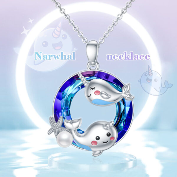 Narwhal Necklace 925 Sterling Silver Unicorn of The Sea Jewelry Gifts - Image 5