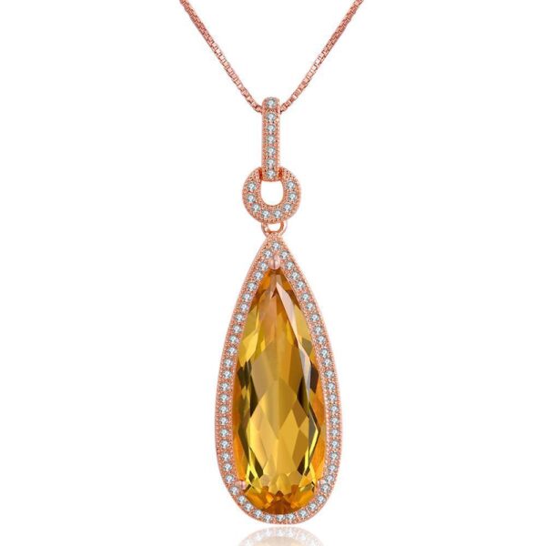 925 Sterling Silver Pear Shape Citrine Jewelry - Image 6