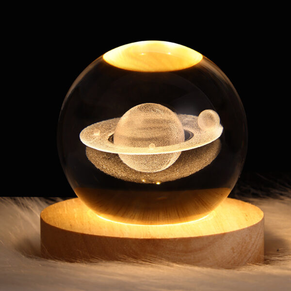 LED Night Light Galaxy Crystal Ball Table Lamp 3D Planet Moon Lamp Bedroom Home Decor For Kids Party Children Birthday Gifts - Image 3