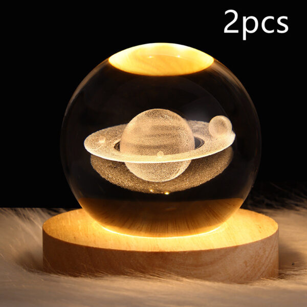 LED Night Light Galaxy Crystal Ball Table Lamp 3D Planet Moon Lamp Bedroom Home Decor For Kids Party Children Birthday Gifts - Image 6