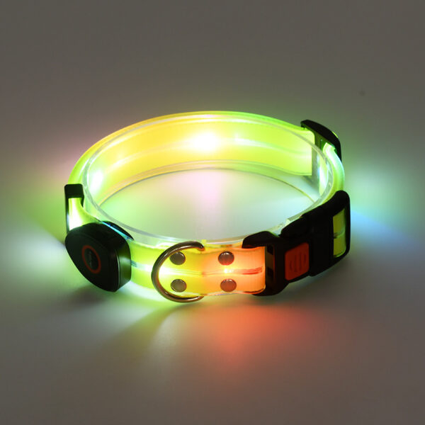 LED Luminous Collar Rechargeable Pet Collar Nylon Tow Rope - Image 4