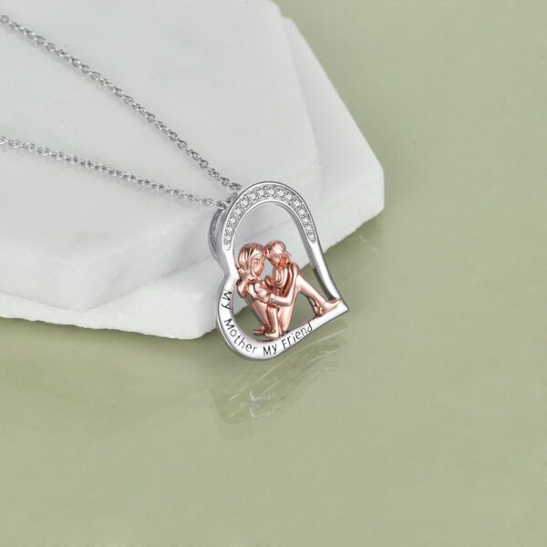 Mother Daughter Necklace 925 Sterling Silver Engraved My Mother My Friend Jewelry Mothers Day Birthday Gifts for Mom from Daughter - Image 4