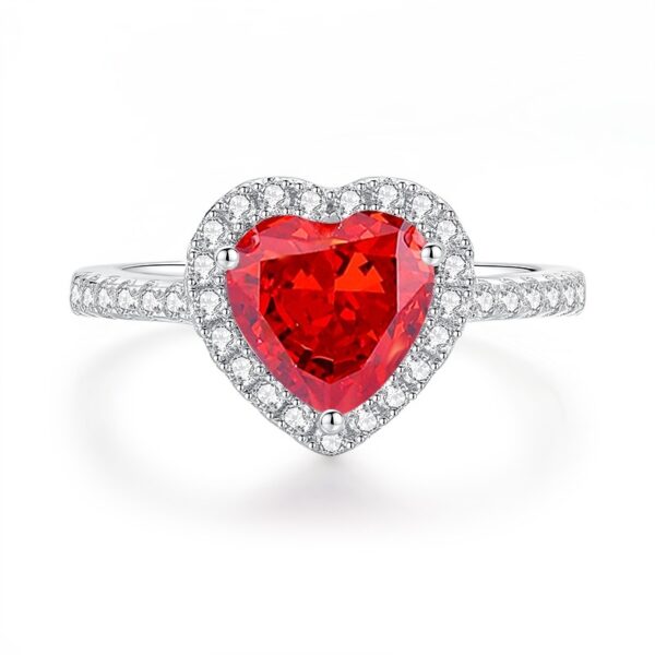 Ruby Pigeon Blood Red Ring Vintage T Square Diamond S925 Silver - Image 4