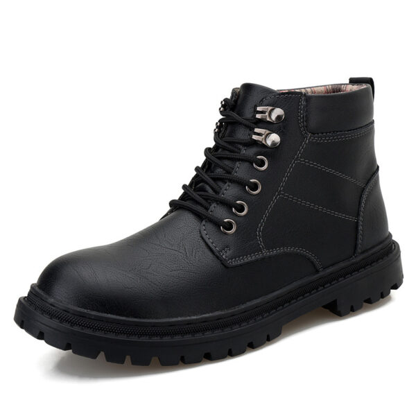 Men's Autumn Leisure Tooling Middle Tube Non-slip Wear-resistant Leather Boots - Image 6