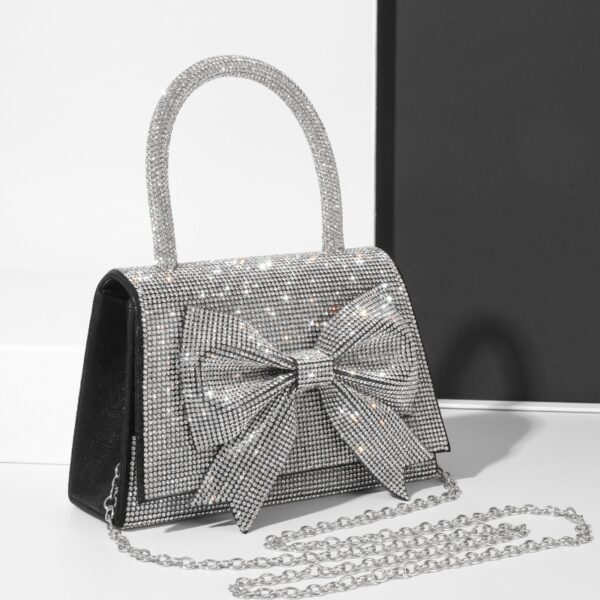 New Light Luxury Full Diamond Bow Handbag - Image 2