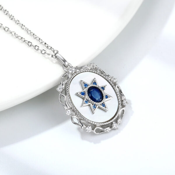 925 Silver Girl Natural Sapphire Necklace Versatile - Image 2