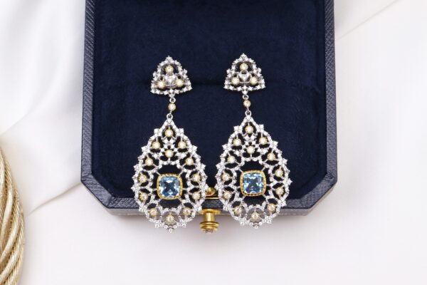 Luxury Custom 925 Silver Blue Luxury Earrings - Image 3