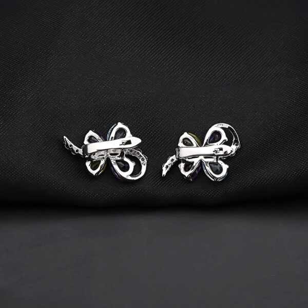 Butterfly-shaped Gem 925 Silver Earrings - Image 7