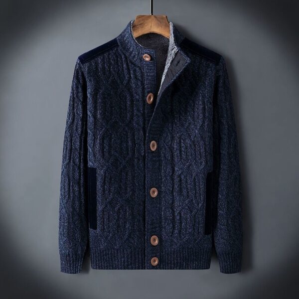 Men's Fleece-lined Thickened Sweater Autumn And Winter - Image 3