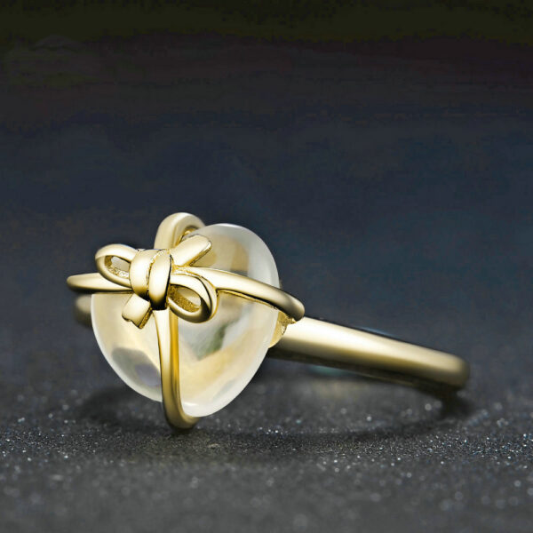 925 sterling silver lemon crystal love bow ring jewelry - Image 4