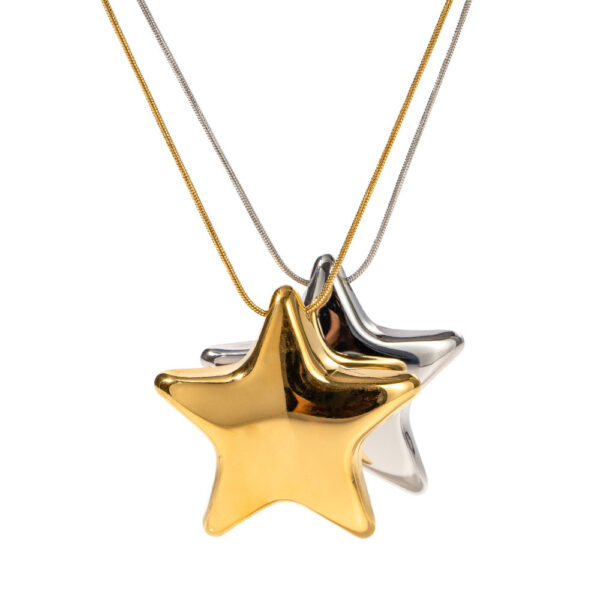 New 18K Gold-plated Necklace Jewelry Stainless Steel Five-pointed Star - Image 5