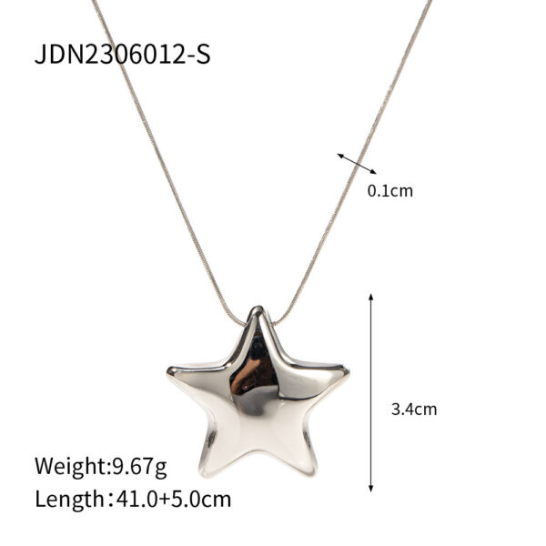 New 18K Gold-plated Necklace Jewelry Stainless Steel Five-pointed Star - Image 8