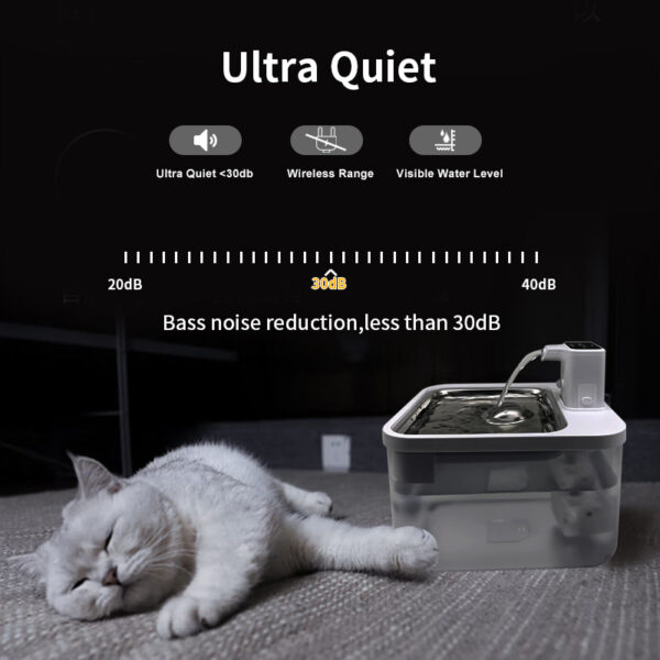 Intelligent Self-circulating Rechargeable Wireless Induction Pet Dog Water Dispenser - Image 5