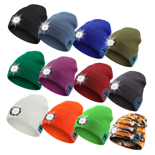 Outdoor Riding Lighting Headlights Cap Multi-color Optional Night Running LED Light Emitting Knitted Hat - Image 4