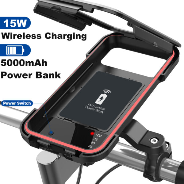 Waterproof Retractable Riding Bracket Wireless Charger - Image 5