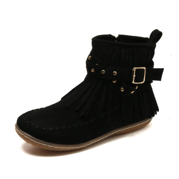 Women's Double-layer Tassel Flat Bottom Fleece-lined Boots - Image 8