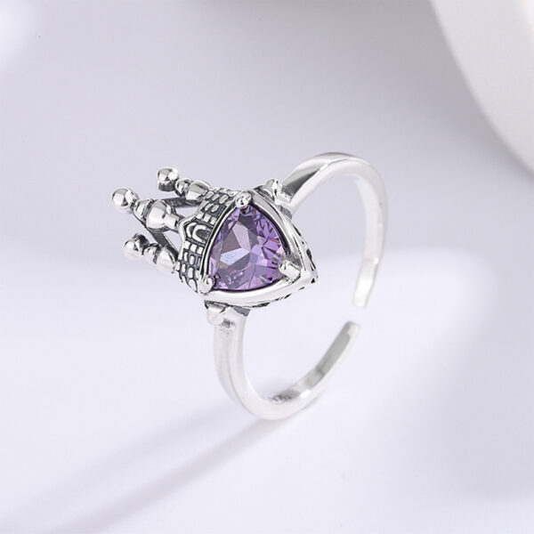 925 Sterling Silver Castle Love Ring - Image 3