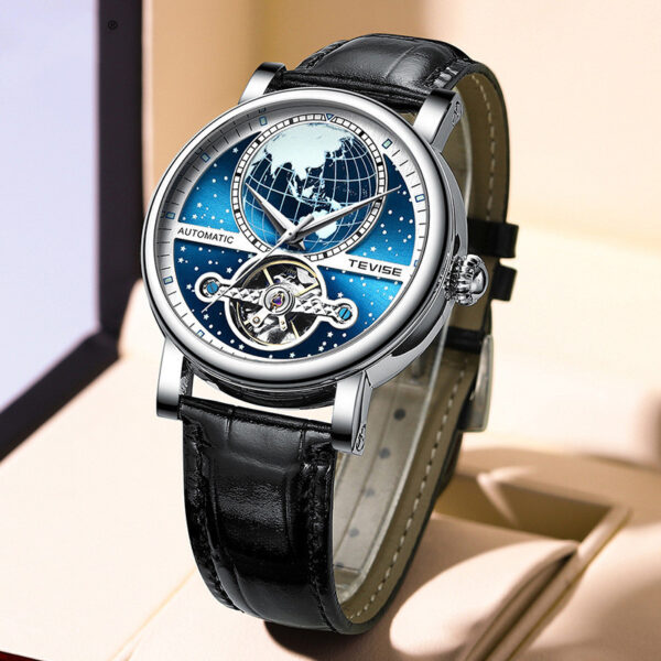 Men's Luminous Leather Casual Waterproof Automatic Mechanical Watch - Image 3