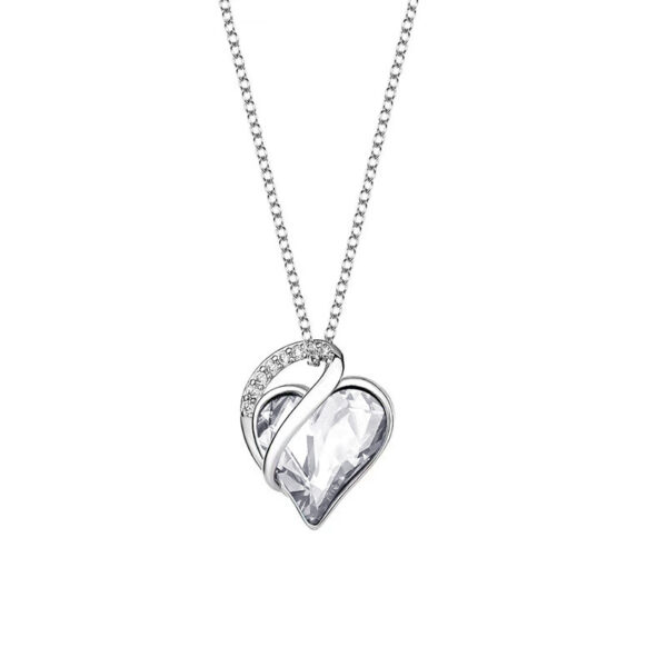 925 Sliver Heart Shaped Geometric Necklace Jewelry Women's Clavicle Chain Valentine's Mothers Day Gift - Image 8