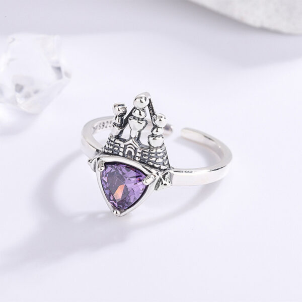 925 Sterling Silver Castle Love Ring - Image 4