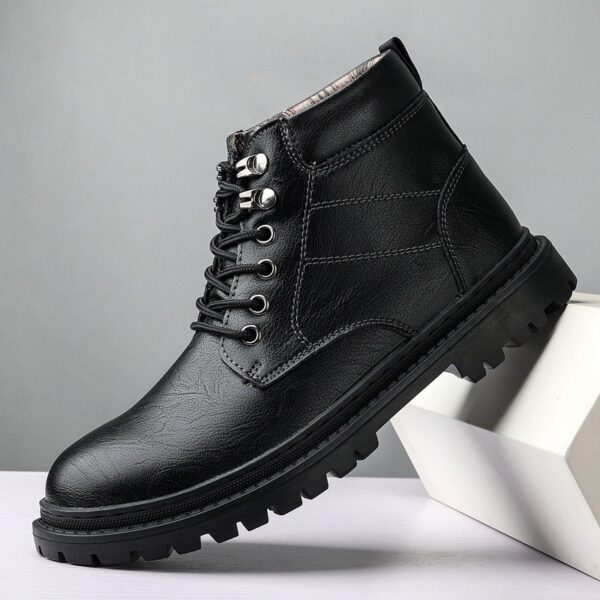 Men's Autumn Leisure Tooling Middle Tube Non-slip Wear-resistant Leather Boots - Image 2