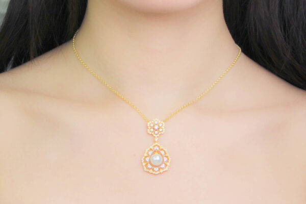 Light Luxury 925 Silver Gold Bead Pendant - Image 3