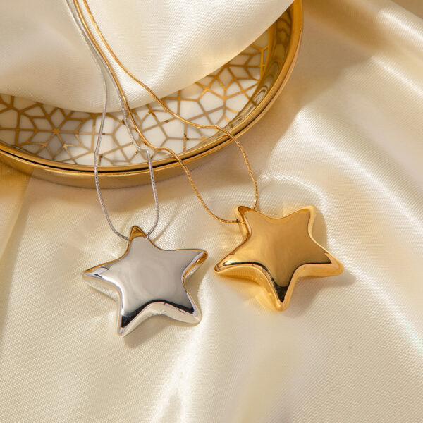 New 18K Gold-plated Necklace Jewelry Stainless Steel Five-pointed Star - Image 7